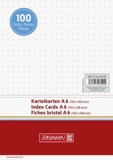 Karteikarten A6 dotted weiß