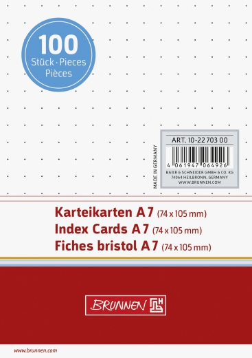 Karteikarten A7 dotted weiß