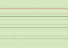 Karteikarten A6 liniert, 6 mm Zeilenabstand, rote Kopflinie, graue Querlinien grün