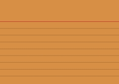 Karteikarten A7 liniert, 6 mm Zeilenabstand, rote Kopflinie, graue Querlinien orange