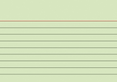 Karteikarten A7 liniert, 6 mm Zeilenabstand, rote Kopflinie, graue Querlinien grün