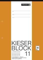 KIESER-Zeichenblock A4 KIESER 080011, 5 mm kariert mit Rand, mit großem Schriftfeld