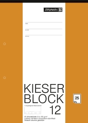 KIESER-Zeichenblock A4 KIESER 080012, unliniert mit Rand, mit großem Schriftfeld