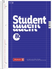 Collegeblock Student A4 liniert, mit Randlinie innen und außen, Lin. 27 Deckblatt: blau