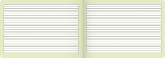 Schreibheft  A5 quer Lineatur 1 mit 5:5:5 mm, 7 Liniensysteme, Kontrastlineatur, Lin. 1q grün