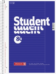 Collegeblock Student A4 liniert, mit Rand, Lin. 25 Deckblatt: blau