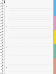 Collegeblock Student A4 liniert, mit 5-teiligem Register Deckblatt: blau