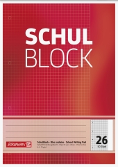 Block Schulblock A4 kariert, mit Rand, Lin. 26