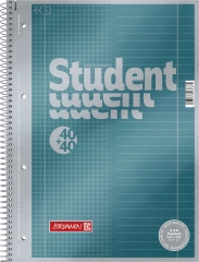 Collegeblock Premium Student Duo A4 40 Blatt kariert, 40 Blatt liniert, jeweils mit Randlinie inne