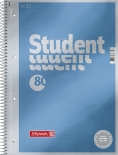 Collegeblock Premium Student Dotted A4 dotted Deckblatt: cyan-metallic