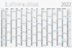 Jahreskalender Wandkalender 2022 70 x 47 cm