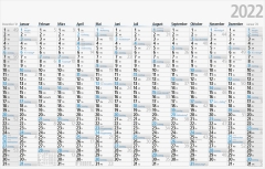 Jahreskalender Wandkalender 2022 121 x 77 cm