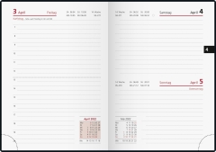 Tageskalender Taschenkalender 2022 Blattgröße 10 x 14 cm
