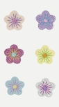 Textil-Sticker Blumen 7,5 x 16,5 cm