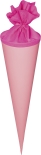 Schultüten-Rohling mit Filzverschluss 70 cm Ø 19 cm rosa mit Verschluss in Pink