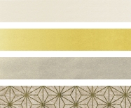 Faltstreifen-Set für Fröbelsterne 1 x 30 cm, 1,5 x 45 cm goldfarben auf natur/creme/braun