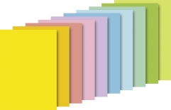 Fotokarton-Block Frühling A4 sonnengelb, mango, lachs, rosa, hellviolett, hellblau, wasserblau, mi