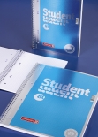 Collegeblock Premium Student Dotted A5 dotted Deckblatt: cyan-metallic